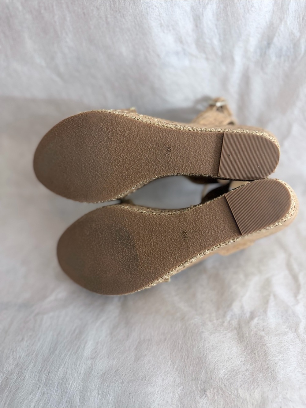 Jack Rogers Cork Wedge Sandals with Gold Trim - Picture 9 of 9